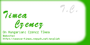 timea czencz business card